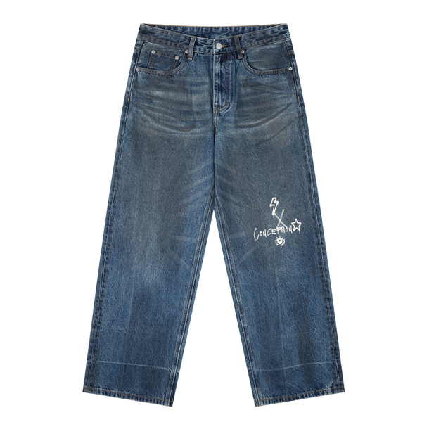 Vintage Wash Baggy Denim
