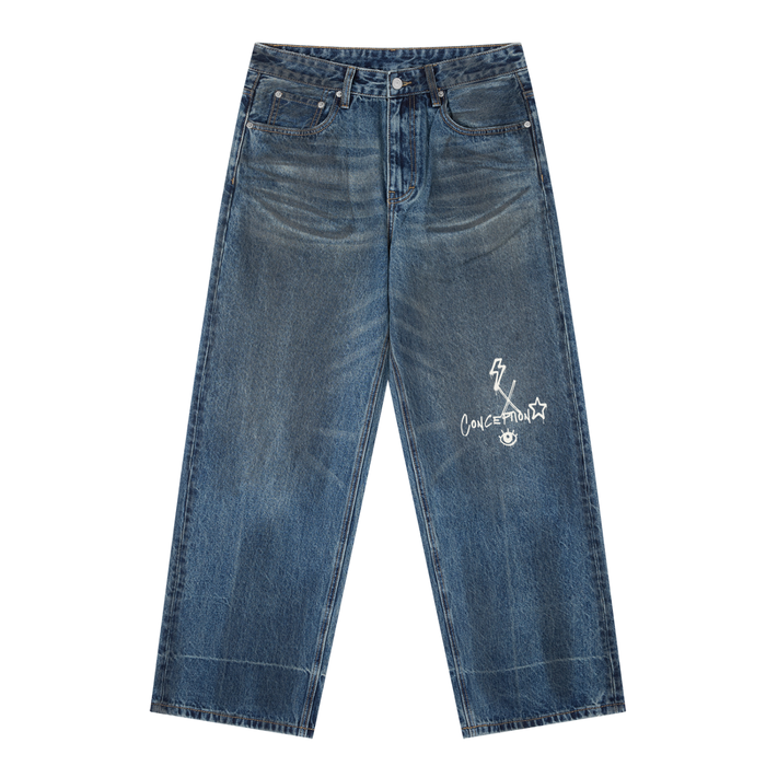 Vintage Wash Baggy Denim